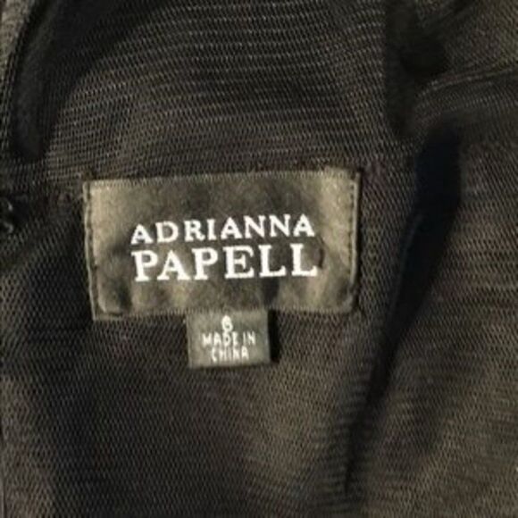 Adrianna Papell Black Lace Tiered Dress 6 - Picture 3 of 8